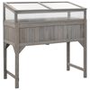 vidaXL Повдигната леха с оранжерия, 110x54x120 см, ела масив