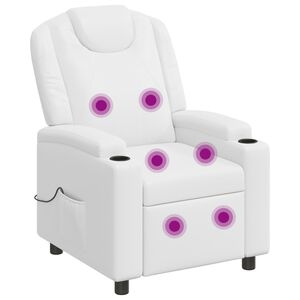 vidaXL Масажен стол реклайнер Бяло 75 x 95 x 106 см Текстил