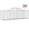 vidaXL Габионни кошници арка 9 бр 200x50x60/80 см поцинковано желязо