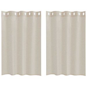 vidaXL Перде от воал С завеси 2 pcs Пясък 140 x 140 cm Полиестер