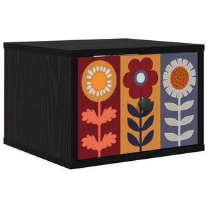 vidaXL Стенен шкаф за нощно шкафче ESSEN Черен дъб 36 x 33 x 25 см