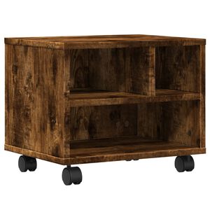 vidaXL Стойка за принтер с колелца, опушен дъб, 41x32x34,5 см