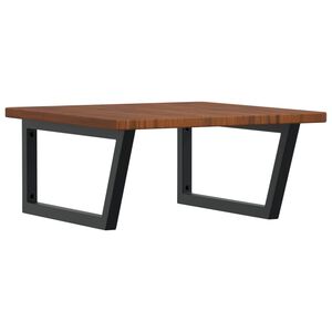 vidaXL Стенен рафт за мивка, стомана и масивно дърво дъб