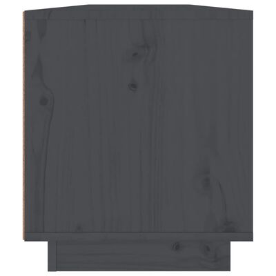vidaXL ТВ шкаф, сив, 110x34x40 см, бор масив