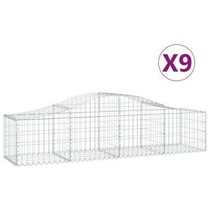 vidaXL Габионни кошници арка 9 бр 200x50x40/60 см поцинковано желязо