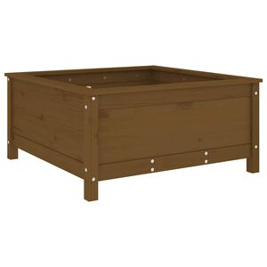 vidaXL Градинска кашпа, меденокафява, 82,5x82,5x39 см, бор масив