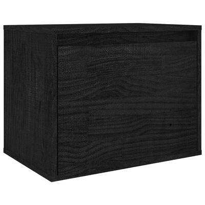 vidaXL ТВ шкафове, 4 бр, черни, бор масив