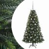 vidaXL Изкуствена коледна елха с топки 120 см 150 LED светодиода