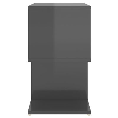 vidaXL Нощни шкафчета, 2 бр, сив гланц, 50x30x51,5 см, ПДЧ