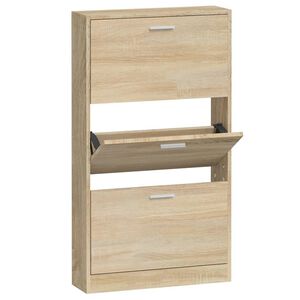 vidaXL Шкаф за обувки, дъб, 59x17x108 см, инженерно дърво