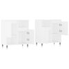 vidaXL Сайдборди, 2 бр, бели, инженерно дърво