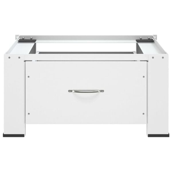 vidaXL Стойка за пералня с чекмедже, бяла