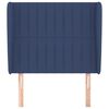 vidaXL Горна табла за легло с уши, синя, 83x23x118/128 см, плат
