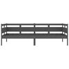 vidaXL Дневно легло без матрак, сив, борово дърво масив, 90x200 см