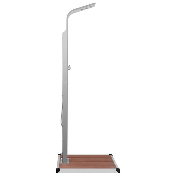 vidaXL Градински душ с корито, WPC, неръждаема стомана