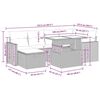 vidaXL Градински комплект с възглавници, 7 части, светлосив полиратан