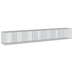 vidaXL Габионна кошница с покритие, 700x100x100 см, поцинковано желязо