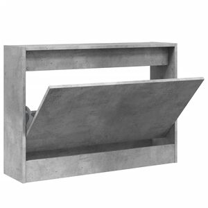 vidaXL Шкаф за обувки, бетонно сив, 80x21x57 см, инженерно дърво