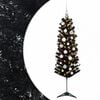 vidaXL Изкуствена тясна коледна елха с топка 120 см 150 LED светодиода