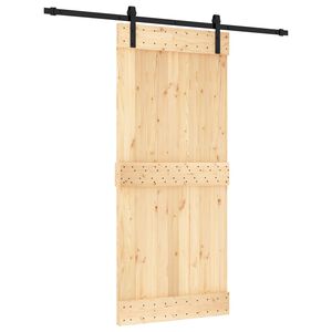 vidaXL Преплъзваща се врата 90 x 210 cm Естествено и черно