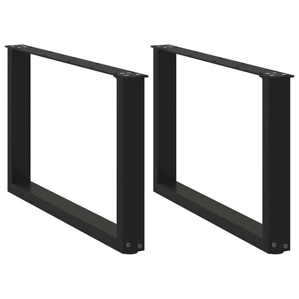 vidaXL Крака за масичка за кафе, U-образни, 2 бр., черни, 60 x (42-43) см, стомана