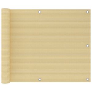 vidaXL Балконски параван, бежов, 75x300 см, HDPE