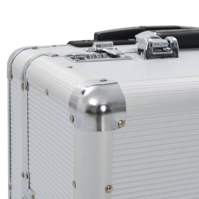vidaXL Пилотски куфар, 39x47x25 см, сребърен, алуминий