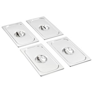 vidaXL Капаци за GN 1/3 съдове, 4 бр, неръждаема стомана