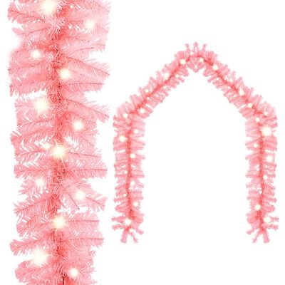vidaXL Коледен гирлянд с LED лампички, 10 м, розов