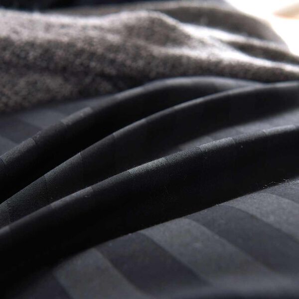 vidaXL Калъф за юрган с възглавница 155 x 220 cm Памучен сатен и райе