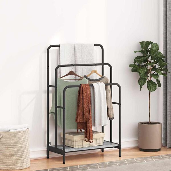 vidaXL Стойка за дрехи Сив сонома 60 x 30 x 100.5 см Инженерно дърво