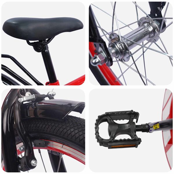 vidaXL Детски Велосипед 20 инча за 6&ndash;11 години Червено