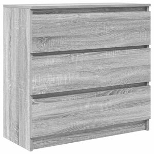 vidaXL Сайдборд, сив сонома, 80x35x76 см, инженерно дърво