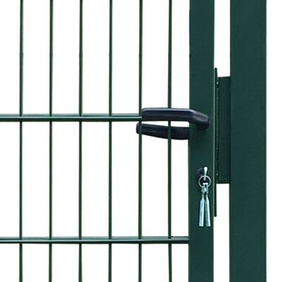 vidaXL 2D Оградна врата, единична, зелена, 106х190 см