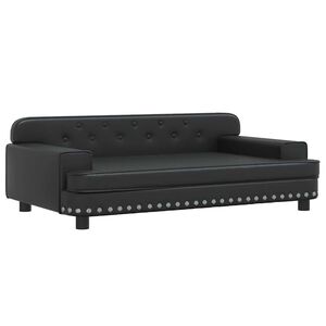 vidaXL Кучешко легло, черно, 90x53x30 см, изкуствена кожа
