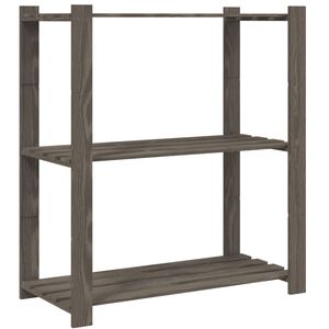 vidaXL 3-етажен стелаж за съхранение, сив, 80x38x90 см, бор масив