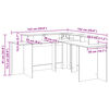 vidaXL Бюро с LED осветление, 152x152x91 см, инженерно дърво