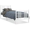 vidaXL Метална рамка за легло с горна и долна табла, бяла, 80x200 см