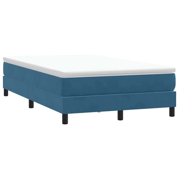 vidaXL Box Spring легло без матрак Тъмно синьо 120x210 cm кадифе