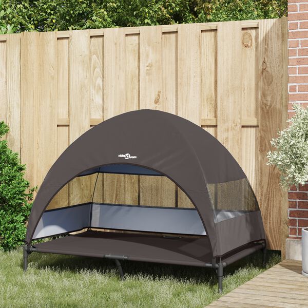 vidaXL Вдигната кучешка легло Кафяво 127 x 81 x 108 см