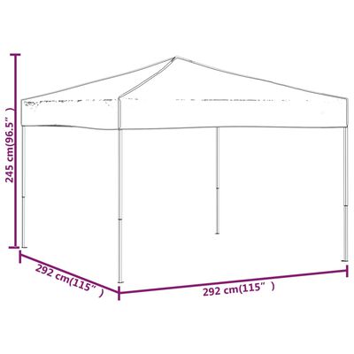 vidaXL Сгъваема парти палатка, бяла, 3x3 м
