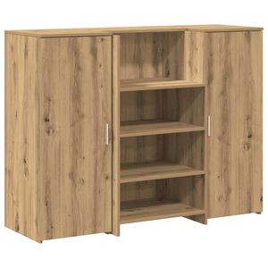 vidaXL Приемно бюро, дъб артизан, 135x50x103,5 см, инженерно дърво
