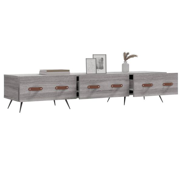 vidaXL ТВ шкаф, сив сонома, 150x36x30 см, инженерно дърво