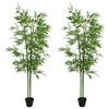 vidaXL Изкуствено бамбуково дърво 2 бр. Зелено 60 x 18 x 190 см