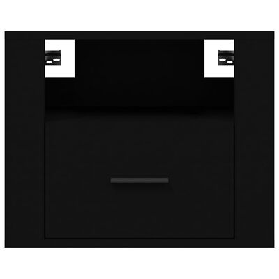 vidaXL Нощни шкафчета за стенен монтаж, 2 бр, черни 50x36x40 см