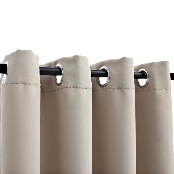 vidaXL Затъмняваща завеса с метални халки, бежова, 290x245 см