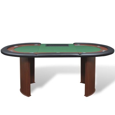 vidaXL Покер маса за 10 играчи с дилър зона и табла за чипове, зелена