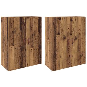 vidaXL Стенно шкафче 2 бр. Старо дърво 69,5 x 34 x 90 см