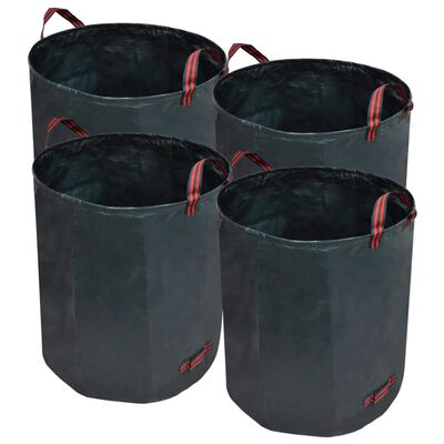 Торби за градински отпадъци, зелени, 272 л, 150 гр/м² - 4 броя