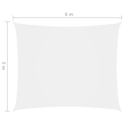 vidaXL Платно-сенник, Оксфорд текстил, правоъгълно, 5x6 м, бяло
